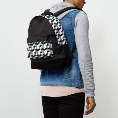 Black Mi-Pac geo print backpack